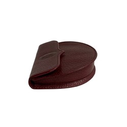 CARTIER Mastline Leather Wallet/Coin Case Coin Purse Wallet Bordeaux 33520