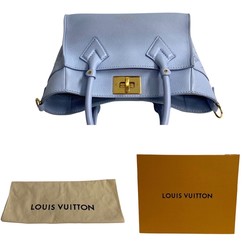 LOUIS VUITTON Monogram Mahina On My Side PM Leather 2way Handbag Shoulder 90609