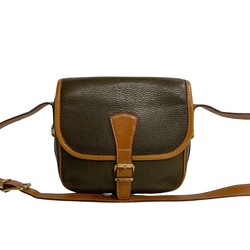 CELINE Metal fittings leather shoulder bag pochette sacoche brown 28660