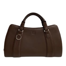 LOEWE Camoscio Anagram Calf Leather Handbag Tote Bag Brown 13078