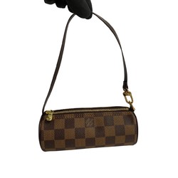 LOUIS VUITTON Papillon Damier Leather Handbag Boston Bag Brown 59958
