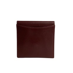 CARTIER Mastline Calf Leather Wallet/Coin Case Coin Purse Wallet Bordeaux 42856