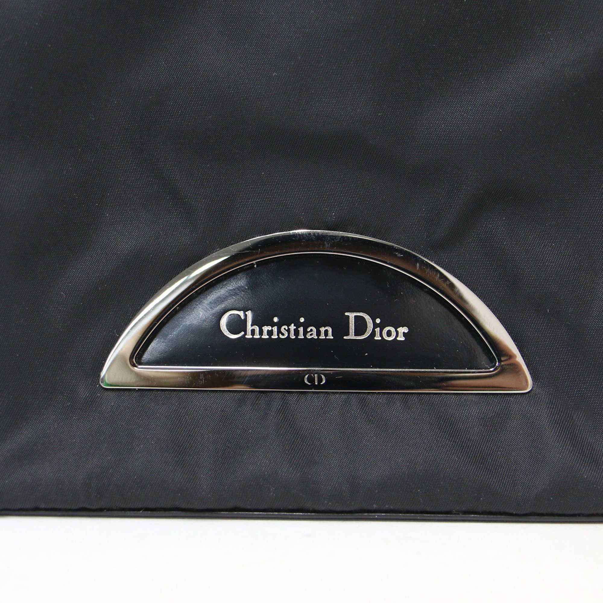 Christian Dior Bag Black Silver Nylon Maris Pearl VINTAGE Ladies