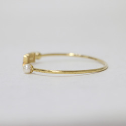 Christian Dior Dior Bangle Bracelet Gold White Faux Pearl GP Women's