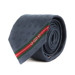 GUCCI Gucci Interlocking G Horsebit Design Silk Tie 624057 4E002 Navy Men's