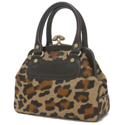 CELINE Celine Bag Handbag Brown Leopard Print Boogie Pony Macadam Old Women's