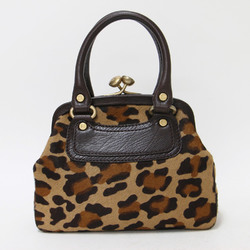 CELINE Celine Bag Handbag Brown Leopard Print Boogie Pony Macadam Old Women's