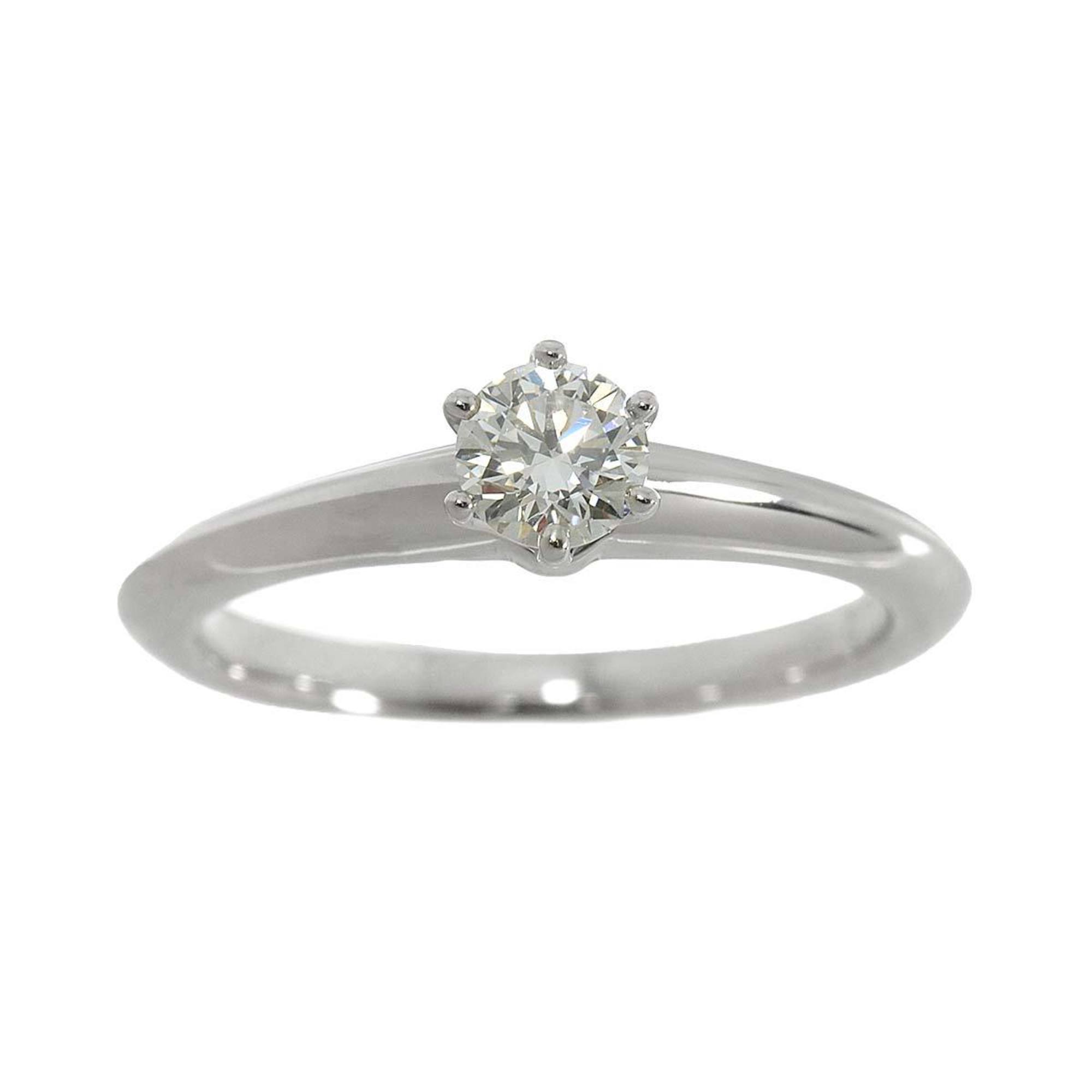 Tiffany TIFFANY&CO. Solitaire Diamond 0.28ct I/VVS2/3EX No. 8 Ring Pt Platinum