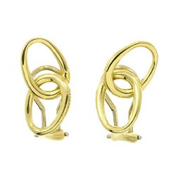 Tiffany TIFFANY&Co. Double Loop Earrings K18 YG Yellow Gold 750 Clip-on