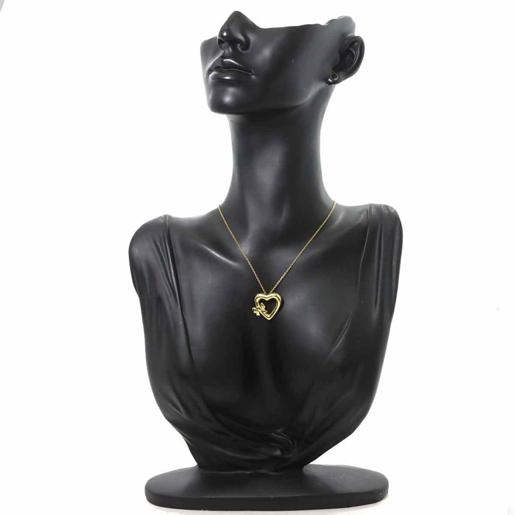 Tiffany TIFFANY&Co. Heart Necklace 45cm K18 YG Yellow Gold 750