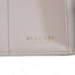 Bulgari BVLGARI Trifold Wallet Compact Snap Button Serpenti Forever Crystal Rose 289965 Women's