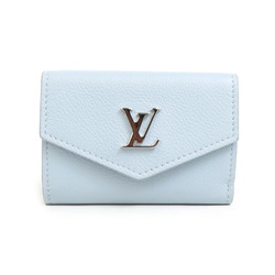 LOUIS VUITTON Trifold Wallet Portefeuille Lock Mini Leather Light Blue Unisex M80280