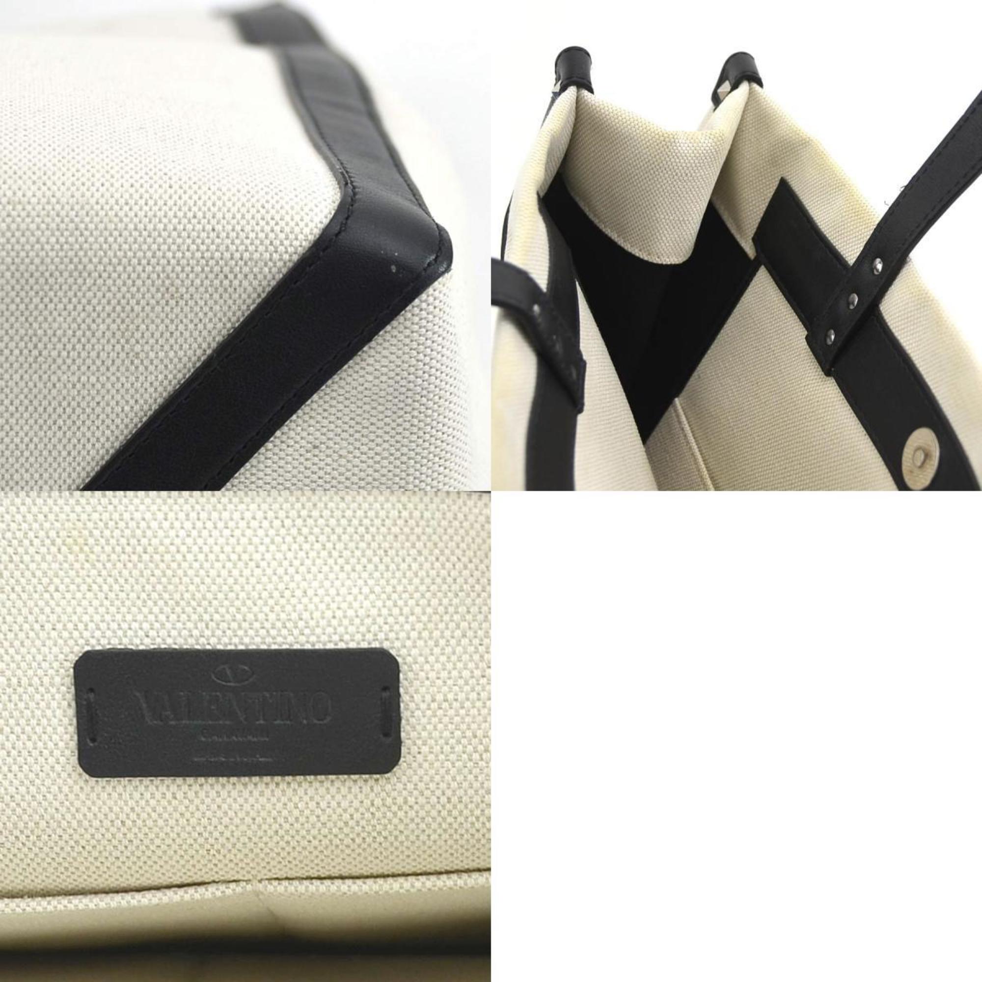 Valentino Garavani Handbag Tote Bag VLTN Canvas/Leather Natural/Black/Multicolor Unisex
