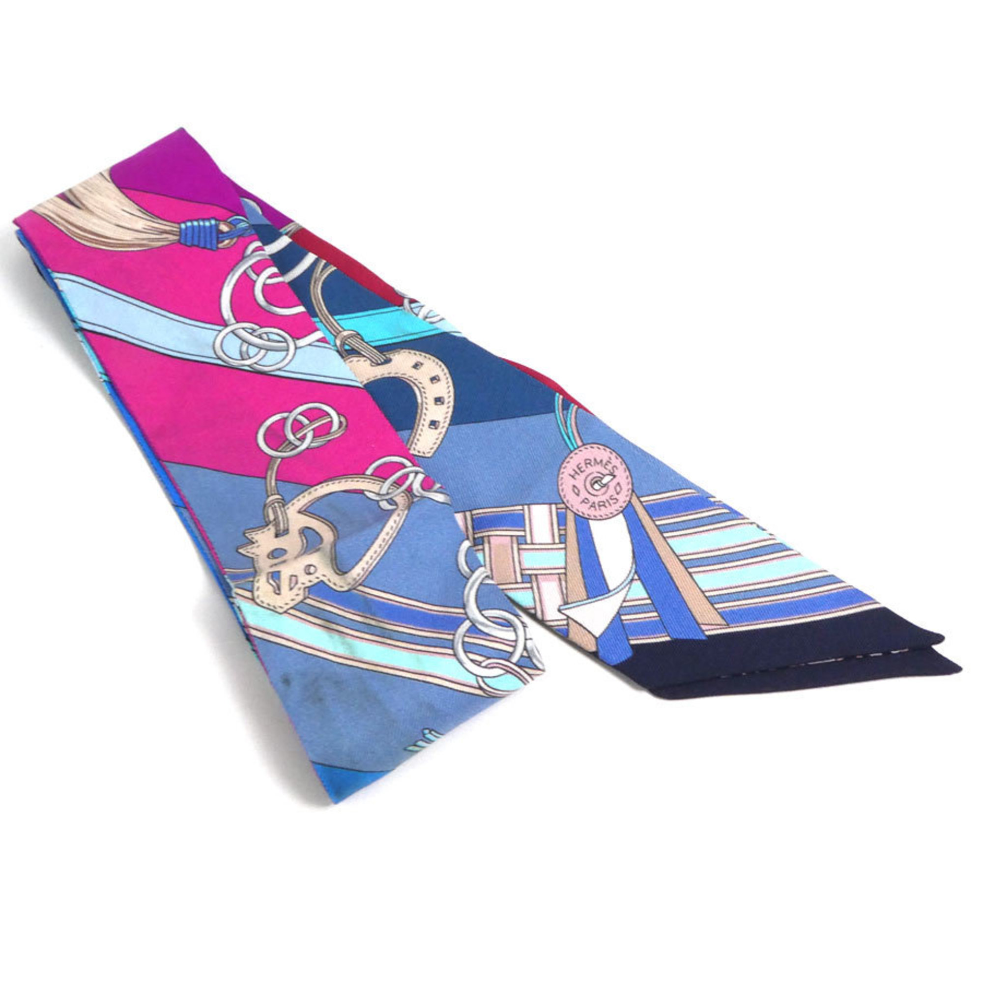 HERMES Scarf Muffler Twilly Silk Multicolor Women's