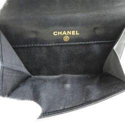 CHANEL Bifold Wallet Coco Mark Leather Black Ladies