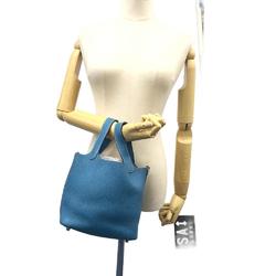 HERMES Picotan Lock PM 2014 Handbag Blue Jean Ladies Z0005615