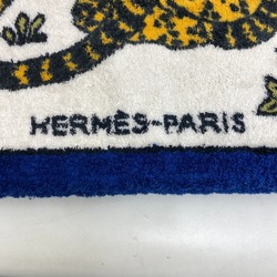 HERMES Panther Beach Towel Blue Men Women Z0005209