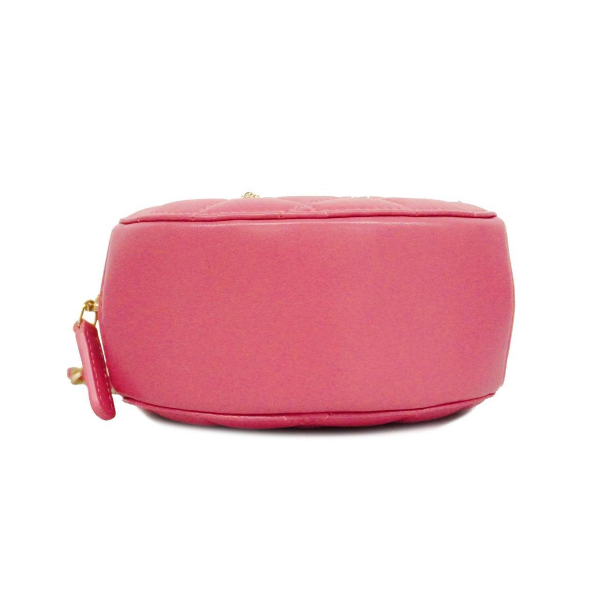 Chanel Shoulder Bag Matelasse Chain Lambskin Pink Ladies