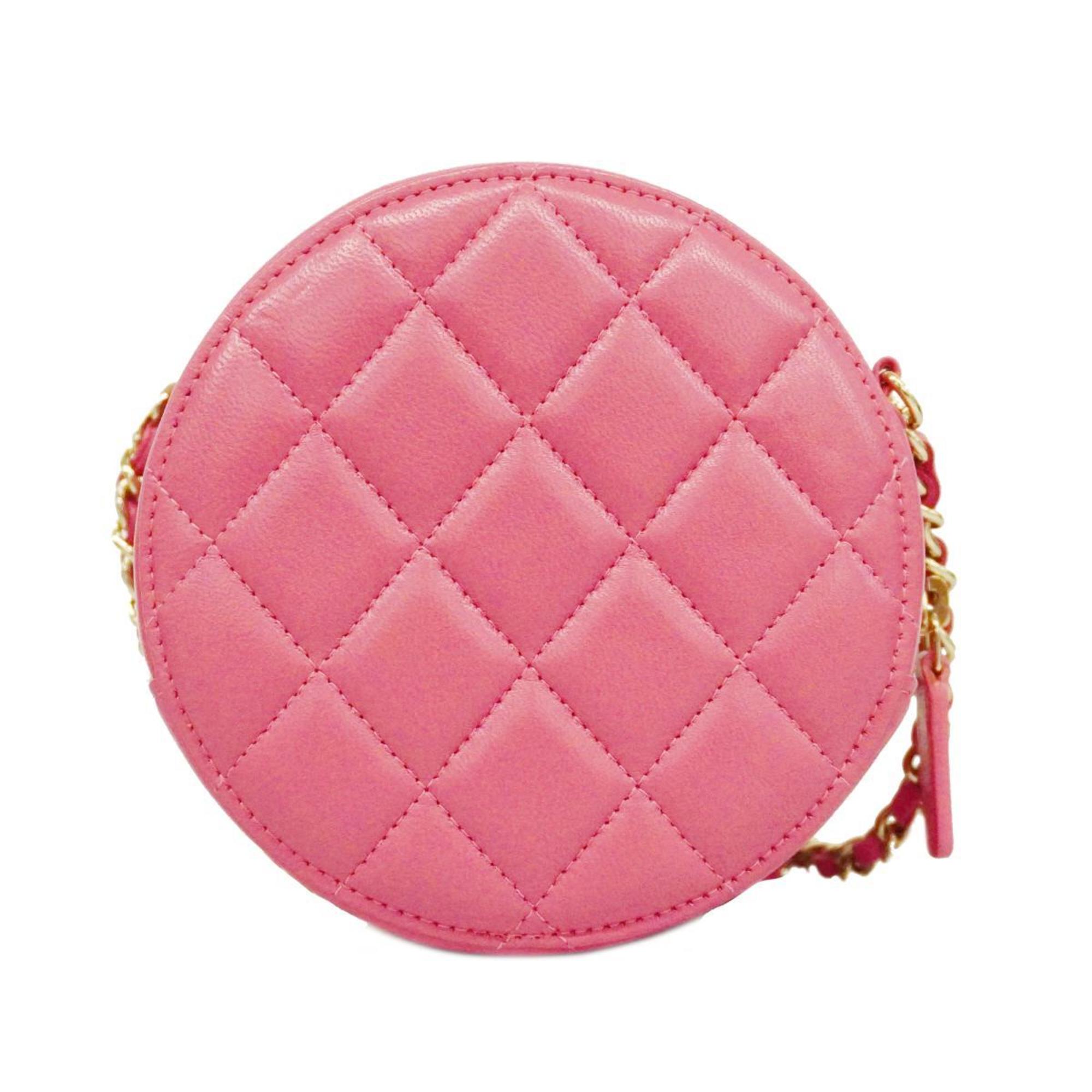 Chanel Shoulder Bag Matelasse Chain Lambskin Pink Ladies