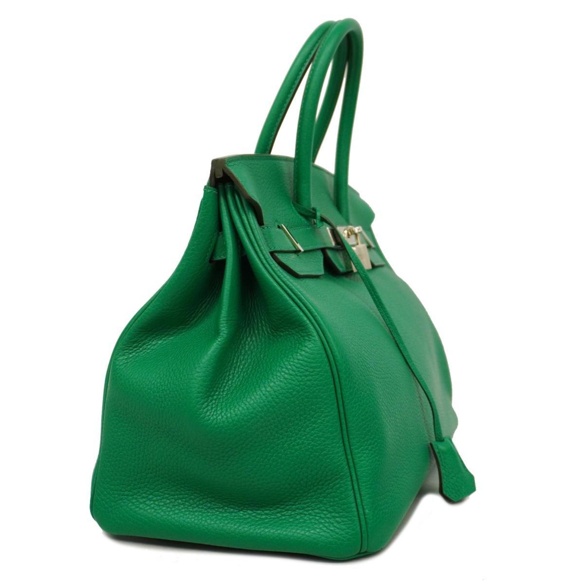 Hermes Handbag Birkin Verso 35 A Stamp Taurillon Clemence Vert Vertigo Fonce Ladies