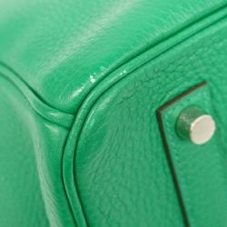 Hermes Handbag Birkin Verso 35 A Stamp Taurillon Clemence Vert Vertigo Fonce Ladies