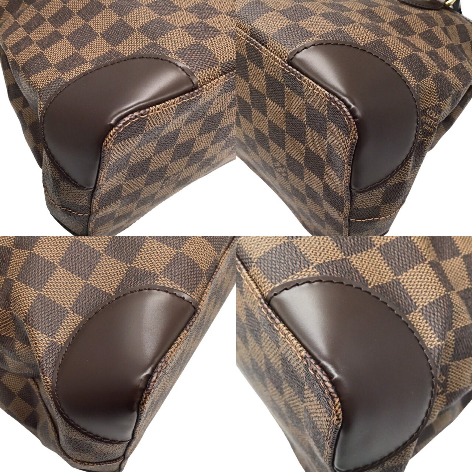LOUIS VUITTON Louis Vuitton Damier Hampstead PM N51205 MI5008 Handbag Bag Tote Canvas Leather Brown G Hardware Ladies