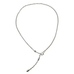 BVLGARI 3 Ball Chain Necklace K18WG 22.9g White Gold Women Men Unisex