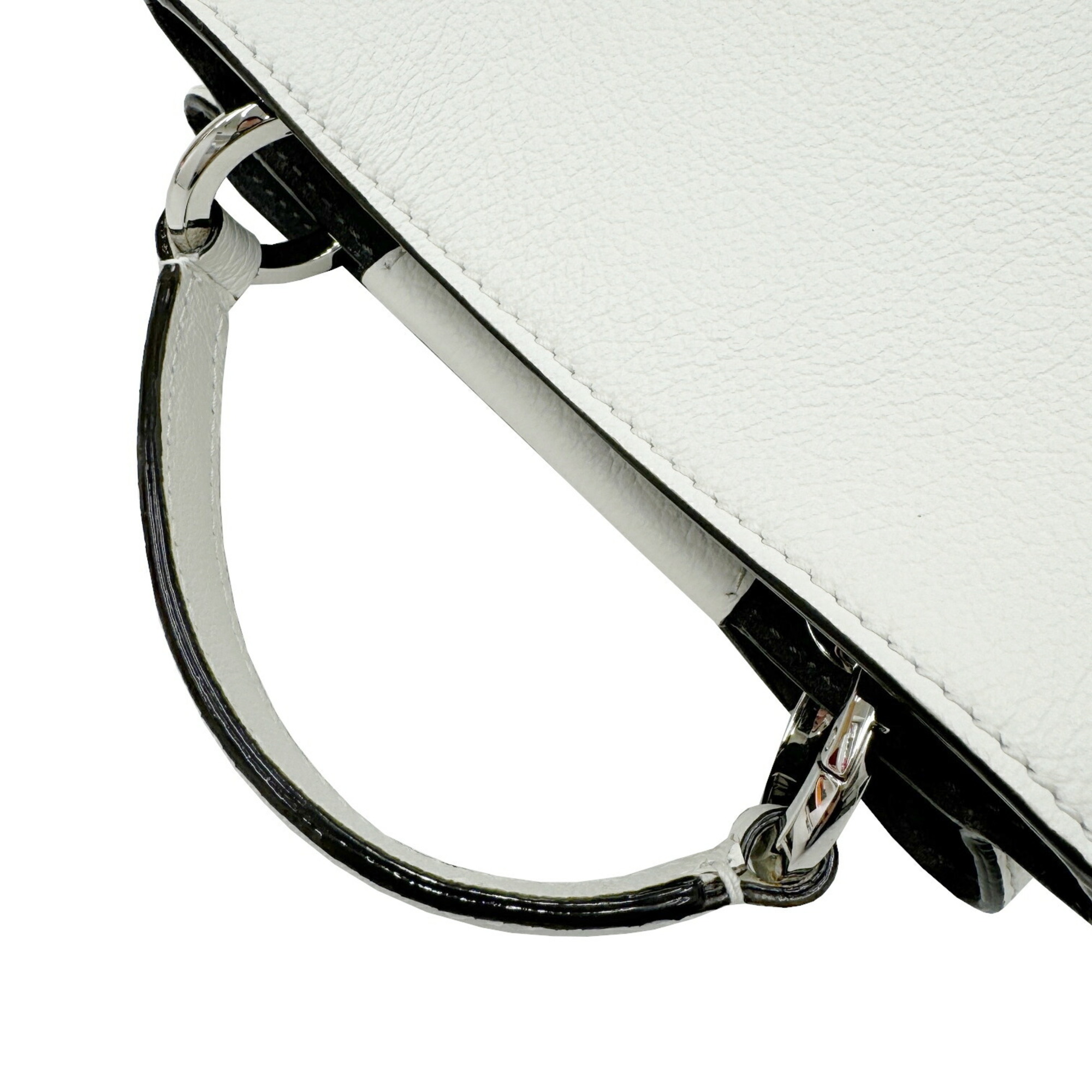 JIMMY CHOO Varennes Handbag Calf Leather White Ladies Shoulder Bag
