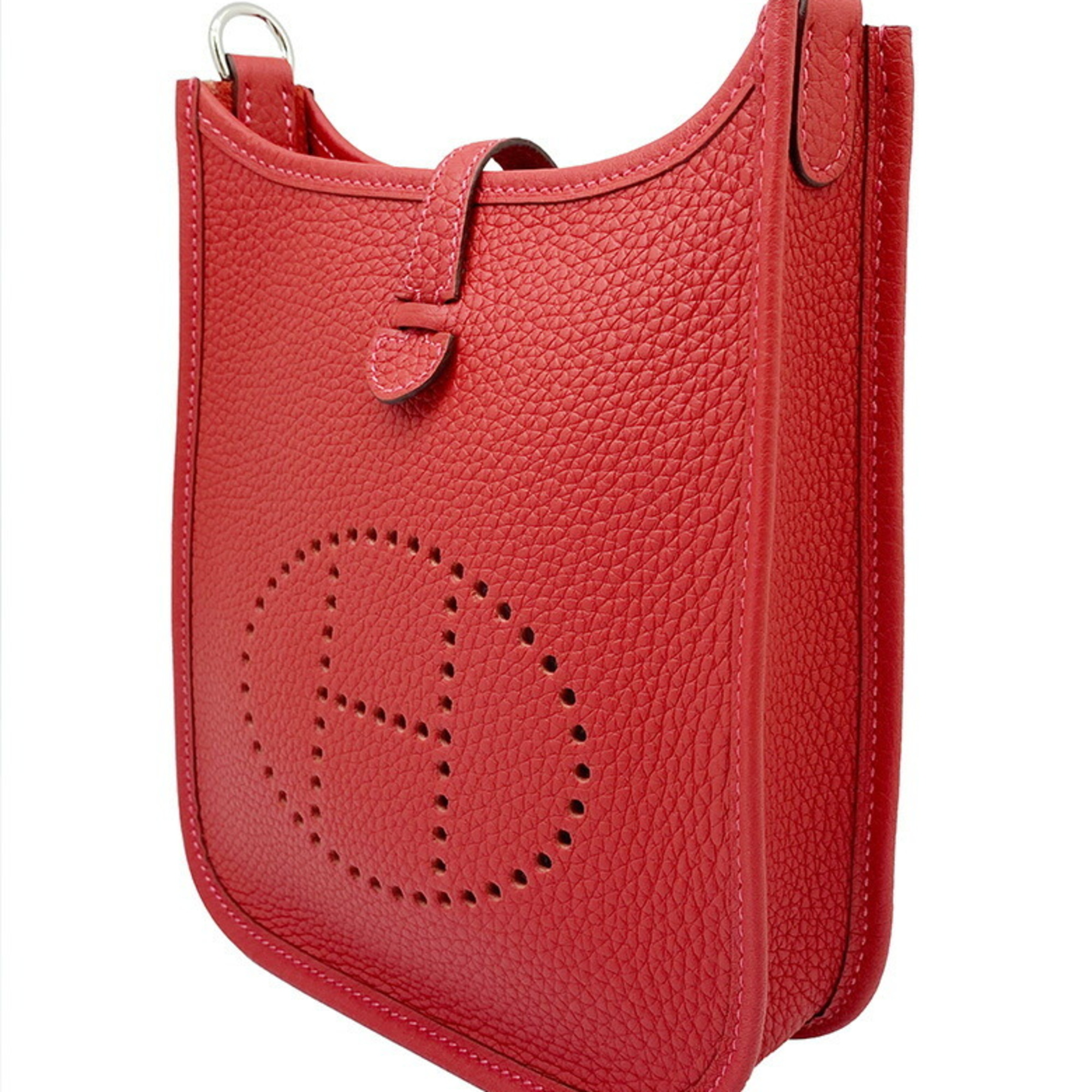 HERMES Evelyn TPM Amazon Taurillon Clemence Vermilion Red B engraved (2023) Shoulder Bag Leather Women Men