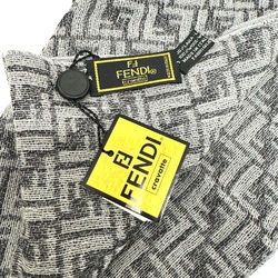 FENDI Zucca Pattern FF Muffler Stole Wool Gray Men's Women's