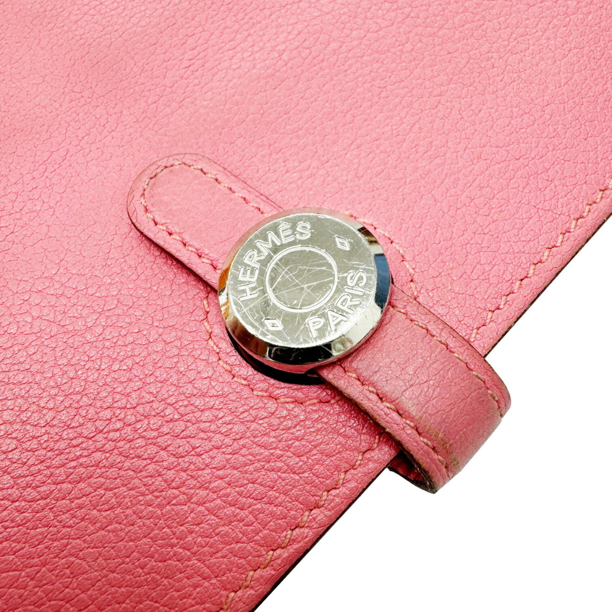 HERMES Dogon Long Ever Color Rose Azalea A Stamp Made in 2017 Women's Pink Wallet