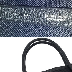 HERMES Hermes Garden TPM Bag Toile Black Noir U Engraved Negonda Handbag Canvas SV Hardware Leather Ladies Men's Unisex