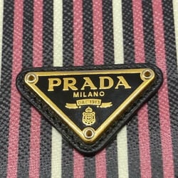 PRADA Prada Long Flap Wallet Saffiano Bifold Striped Multicolor Card Key G Hardware Accessory Women's