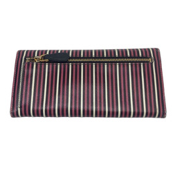 PRADA Prada Long Flap Wallet Saffiano Bifold Striped Multicolor Card Key G Hardware Accessory Women's