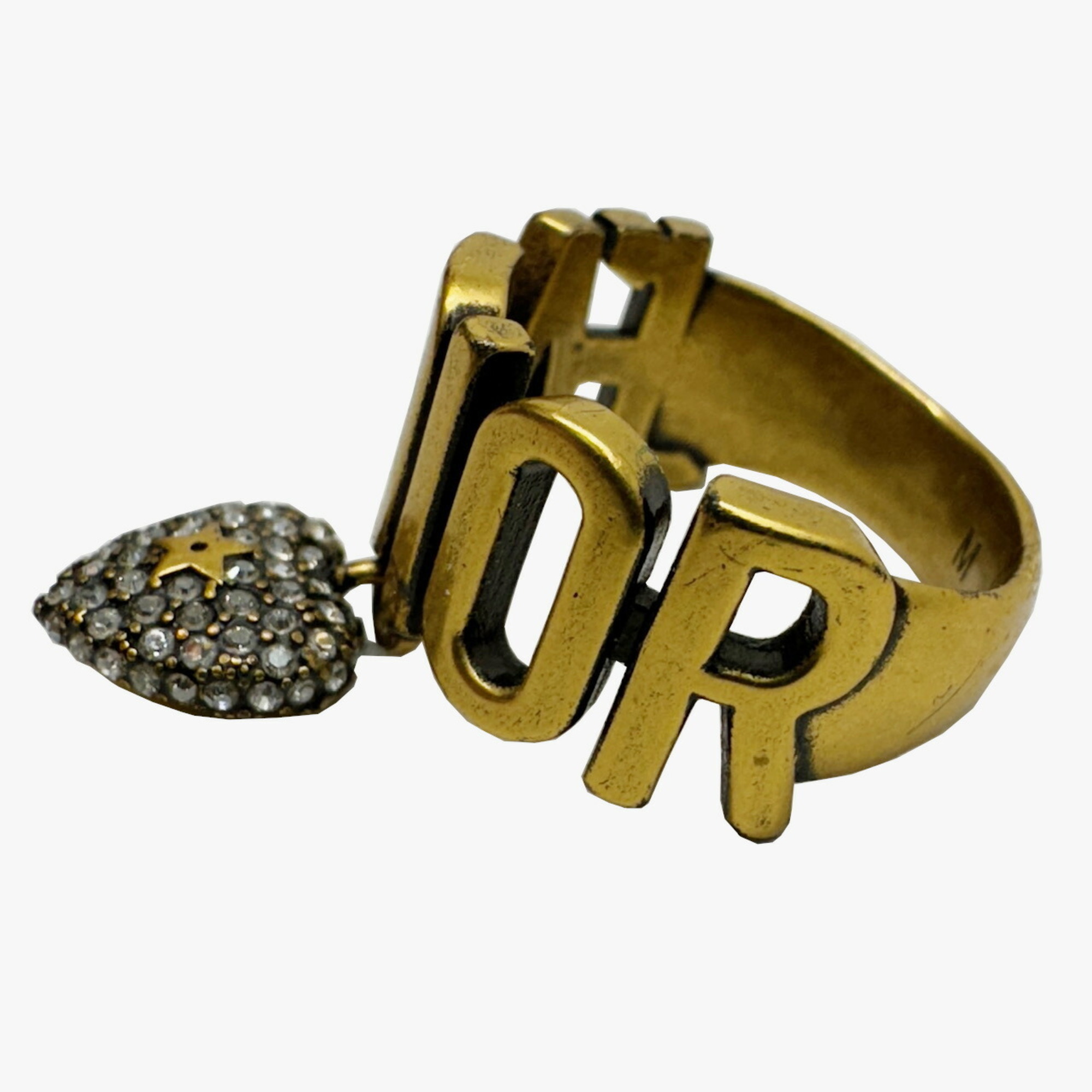 CHRISTIAN DIOR JADIOR Metal Ring Gold M Size Women's