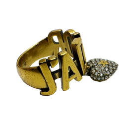 CHRISTIAN DIOR JADIOR Metal Ring Gold M Size Women's