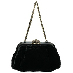 CHANEL Handbag Bag Velor Velvet Black Bee Coco Mark No. 14 Ladies
