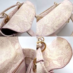 Christian Dior LADY D-LITE Lady D-Lite Medium M05650RGO 2Way Bag Canvas Light Pink 351086