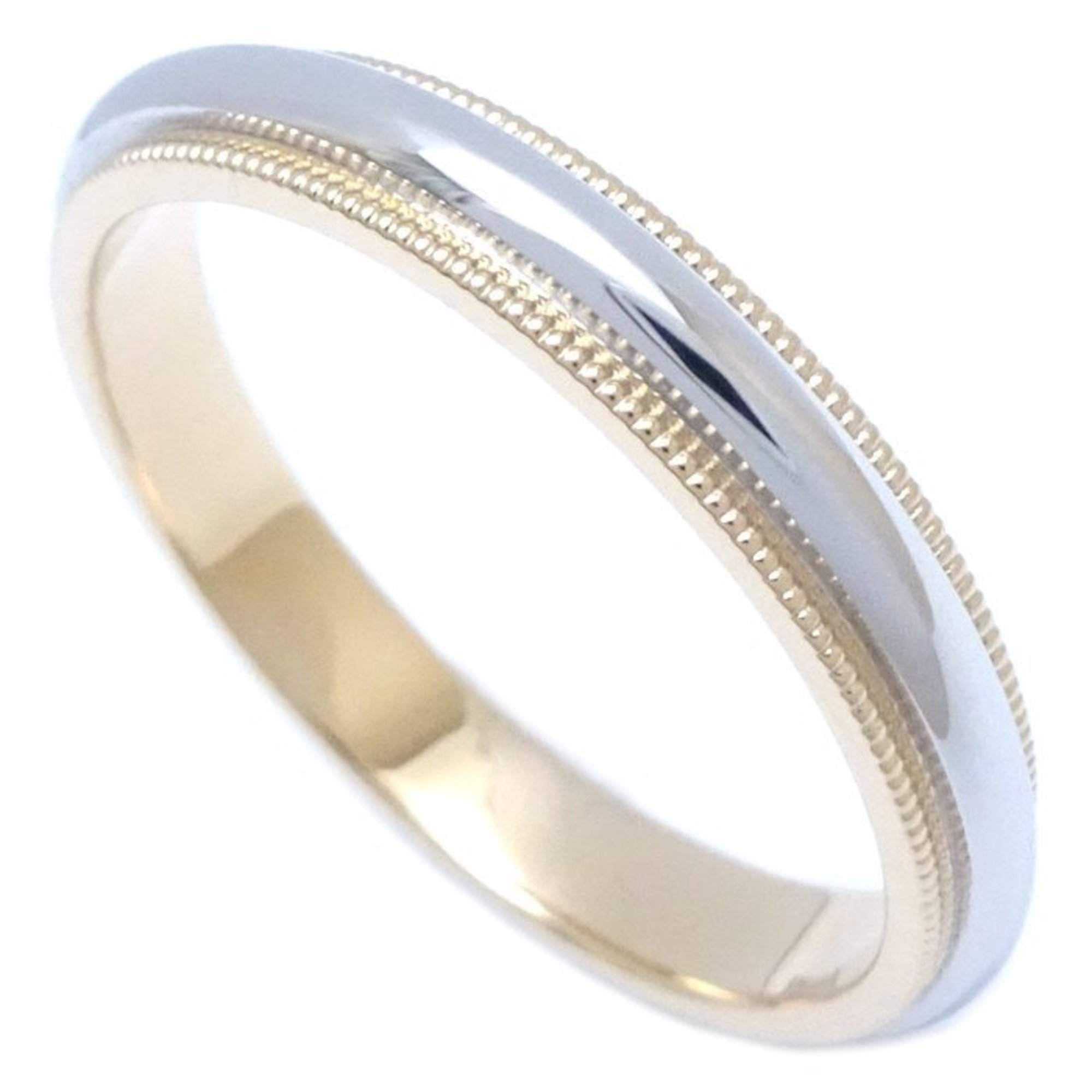 TIFFANY&Co. Tiffany Milgrain Ring Wedding K18YG Yellow Gold xPt950 Platinum 291480