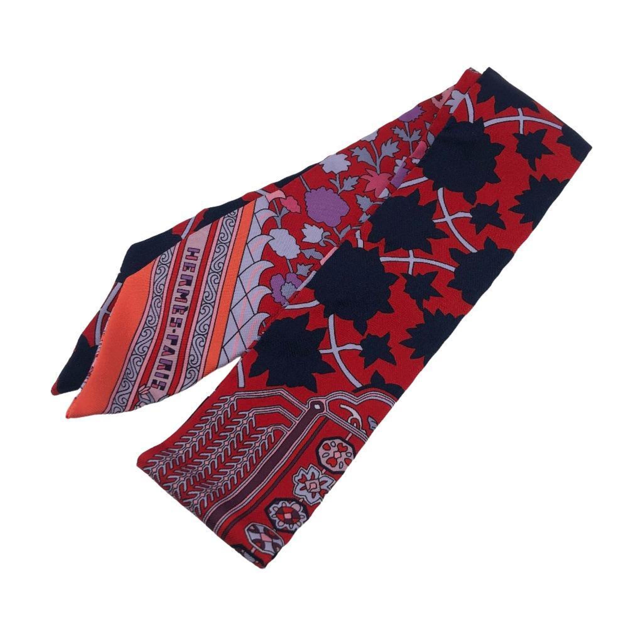 HERMES Tapis Persans Persian Carpet Muffler/Scarf Red Women's Z0004989