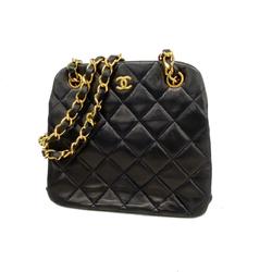 Chanel Handbag Matelasse Lambskin Black Ladies