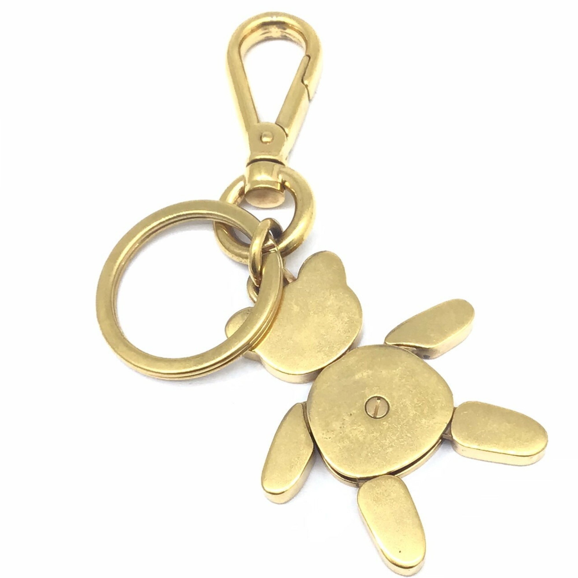 PRADA Prada Bear Keychain Bag Charm GP Gold Accessory Key Ring Ladies Men's Unisex