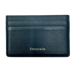 Tiffany & Co. Card Case Business Holder Pass Leather Navy Men Women