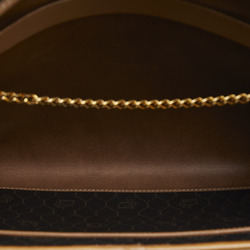 Christian Dior Dior Honeycomb Chain Shoulder Bag Black Beige PVC Leather Women's