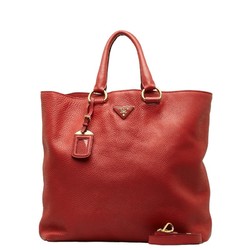Prada Vitello Phoenix Handbag Shoulder Bag 1BG865 Red Leather Ladies PRADA