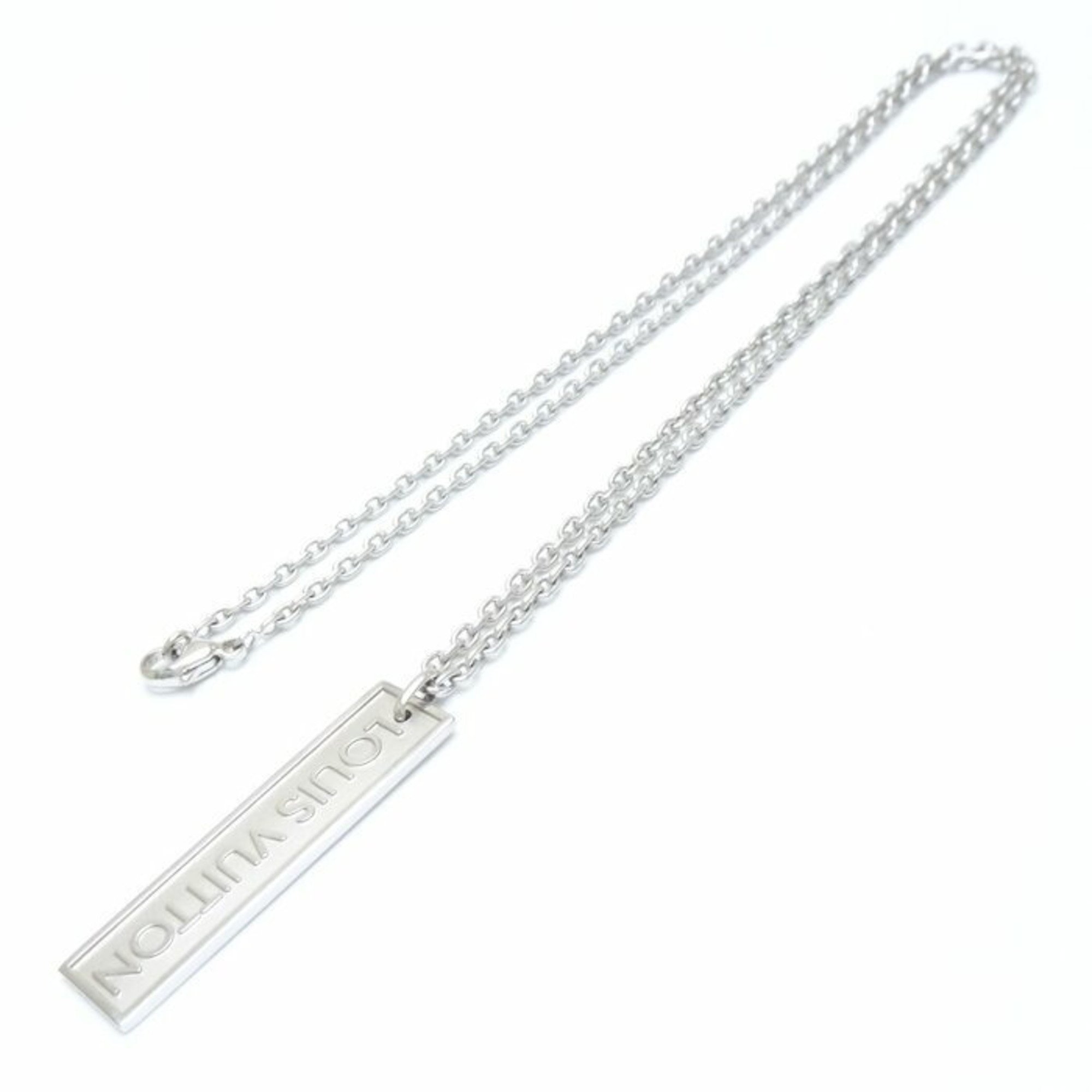 LOUIS VUITTON Military Chain Necklace K18WG White Gold Plate N04306 291494