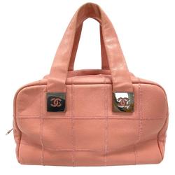CHANEL Chocolate Bar Caviar Skin Handbag Pink Women's Z0006007