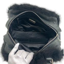 CHANEL Cocomark Fur Handbag Black Ladies Z0005740