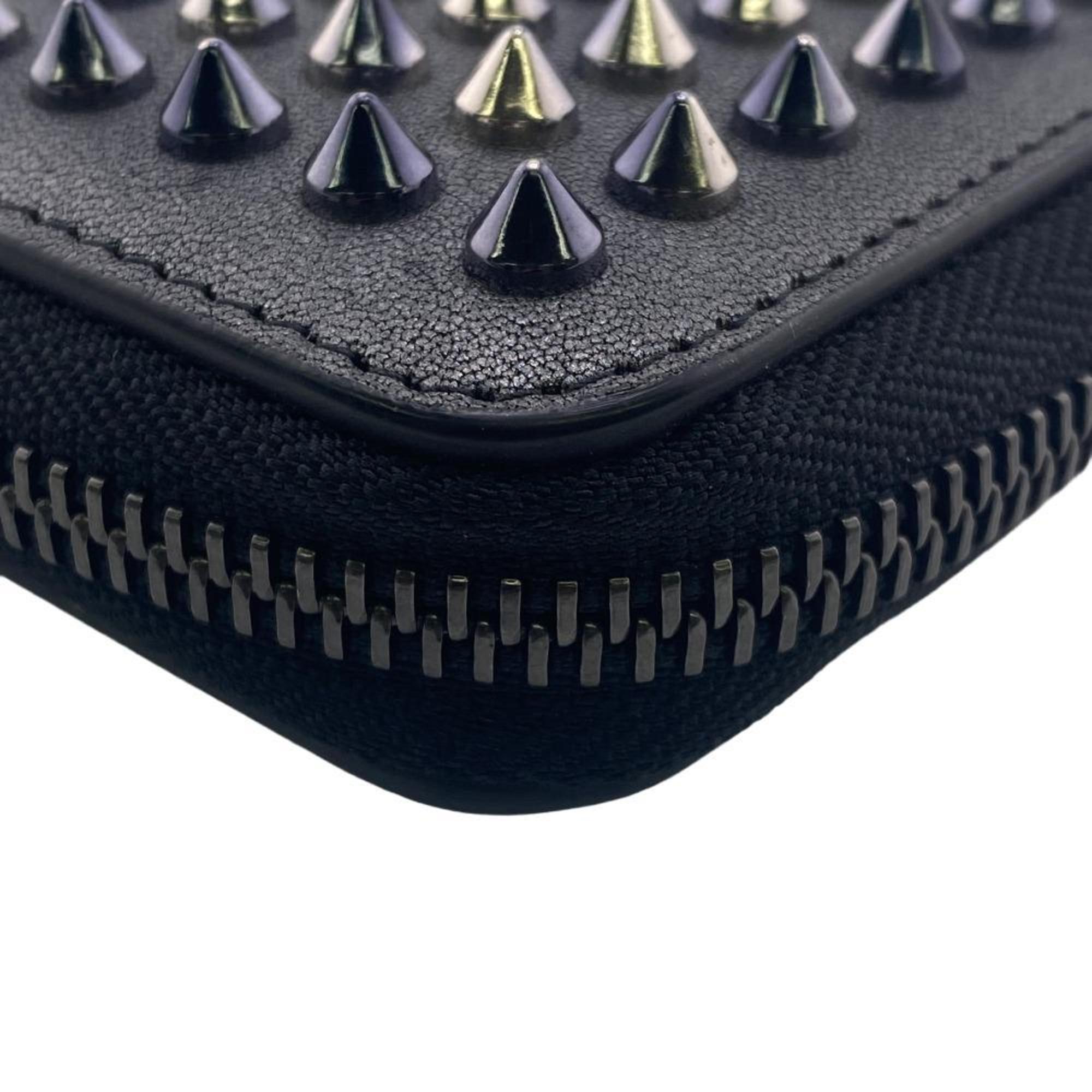 Christian Louboutin Round Studded Long Wallet Gray Men's A3786F