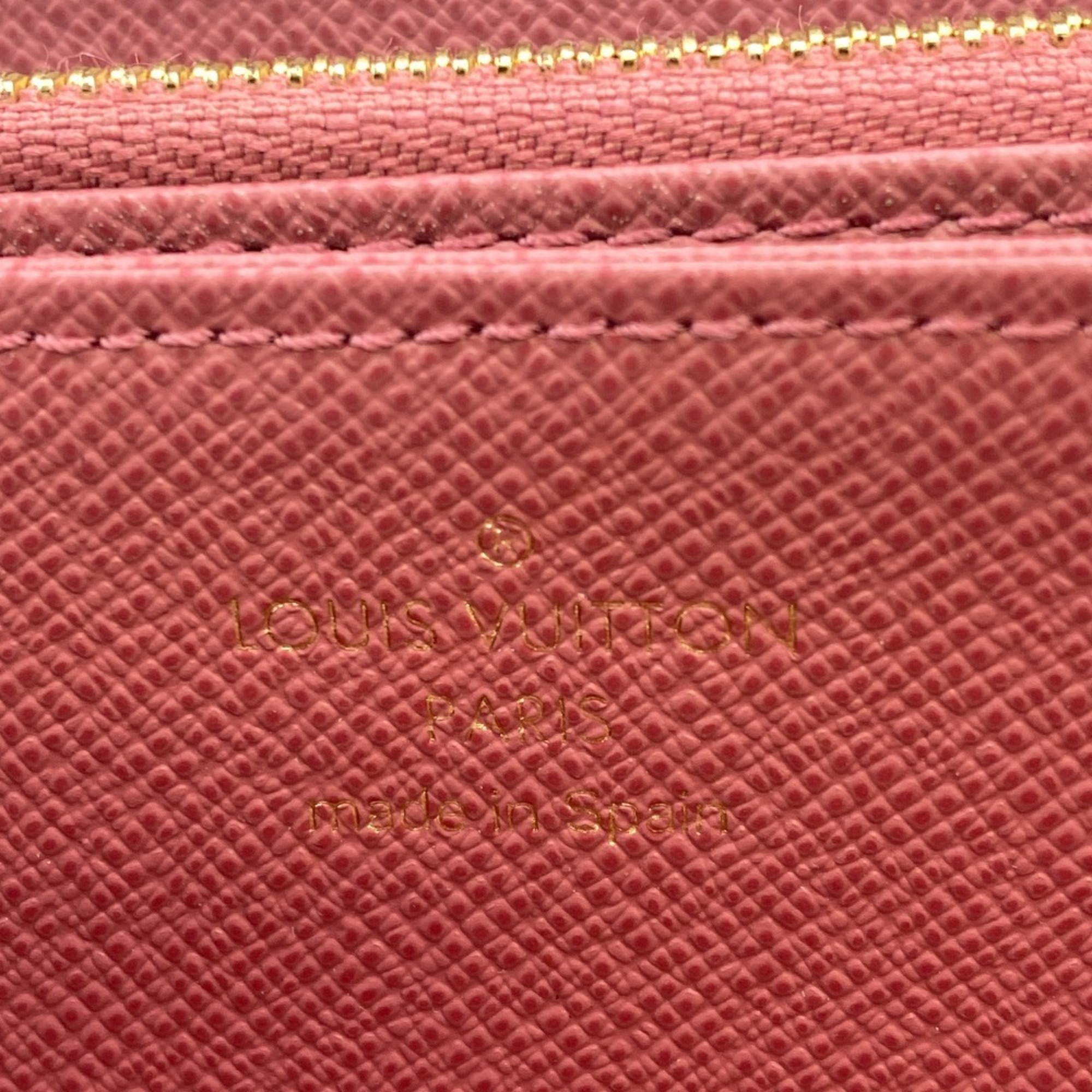 LOUIS VUITTON M81182 Zippy Wallet Monogram Denim Long Pink Women's Z0005674